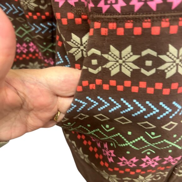The North Face Brown Aztec Snowflake Full Zip Hoodie Size XL - Picture 5 of 8